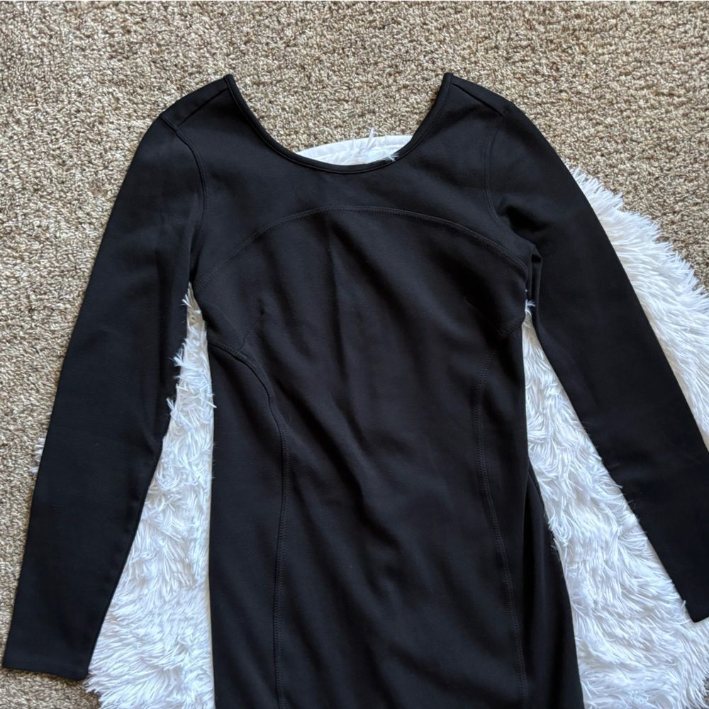 Athleta Illusion Ponte Dress Black Long Sleeve Womens Size XS‎ - Picture 3 of 9